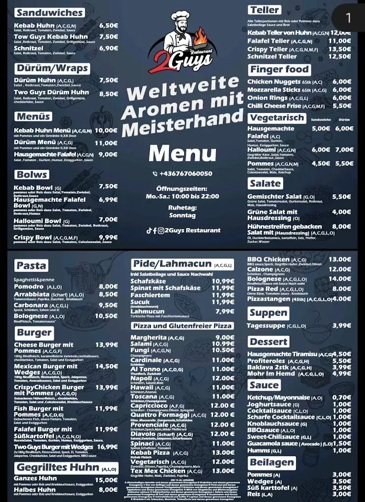 Menü_2Guys Restaurant_Neudörfl_Bild_3