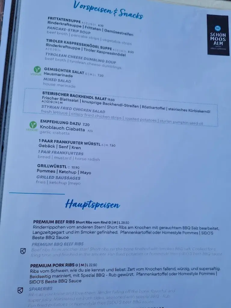 Menu_Almhotel Schönmoosalm_Krimml_immagine_1