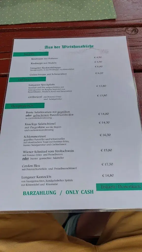 Menu_Prodinger's Wirtshaus_Mauterndorf_image_1