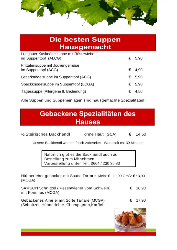 Menu_Gasthof Heurigenwirt/Goldbründl_Mariapfarr_image_1