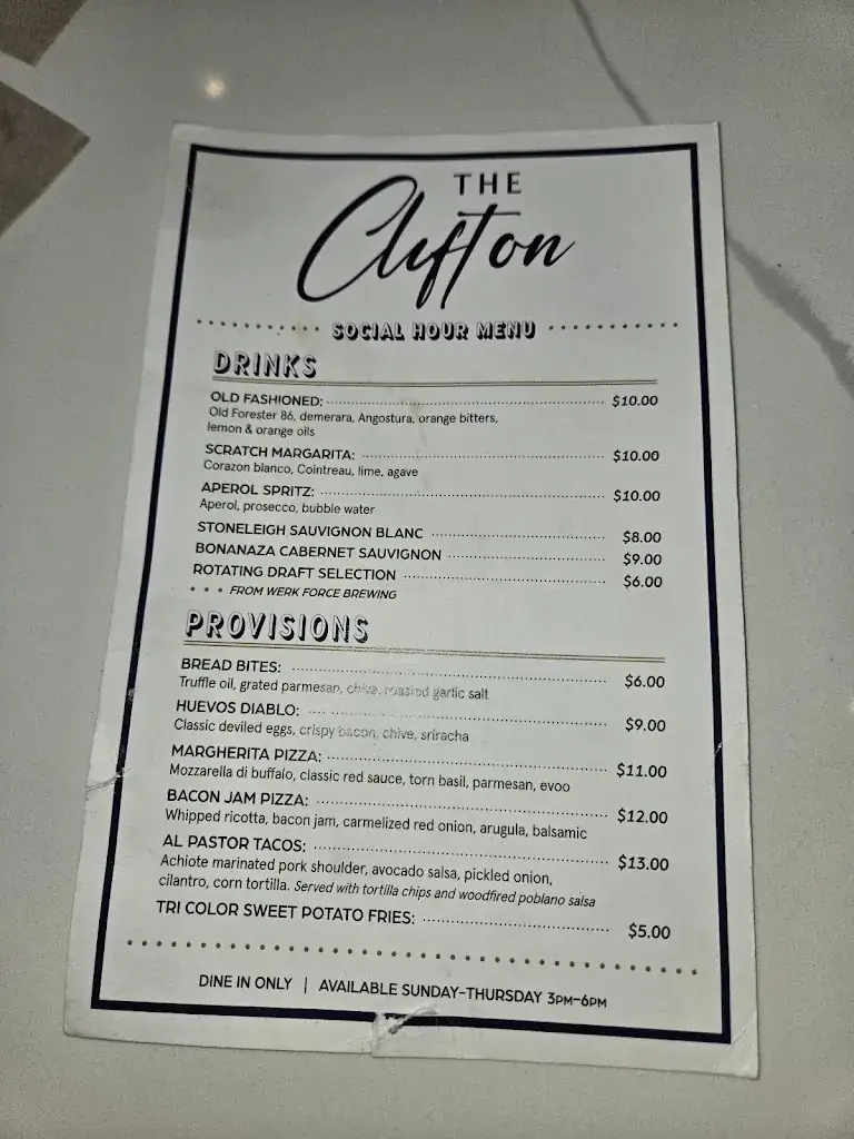 Menu_The Clifton_Plainfeld_image_1