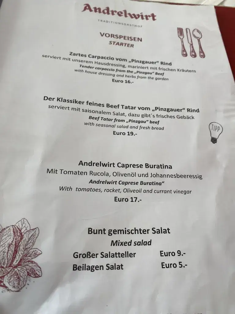 Menu_Gasthof Andrelwirt_Rauris_immagine_3