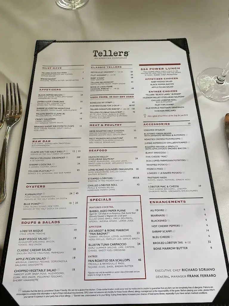 Menu_Tellers: An American Chophouse_Oslip_image_1