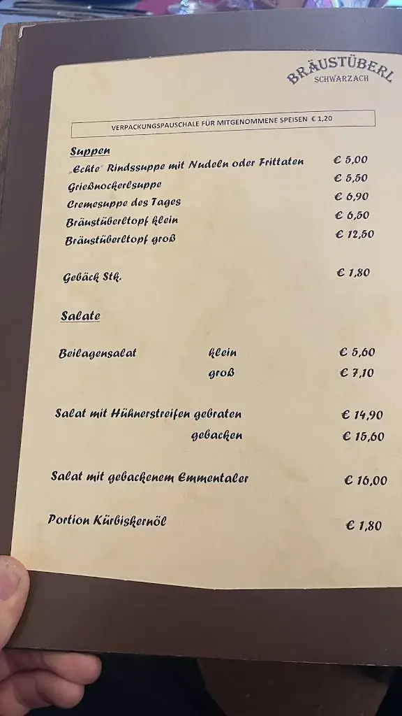 Menu_Bräustüberl Schwarzach_Schwarzach im Pongau_immagine_1