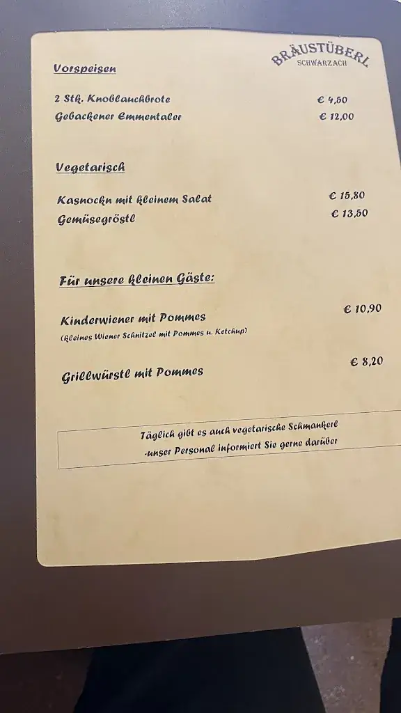 Menu_Bräustüberl Schwarzach_Schwarzach im Pongau_immagine_2