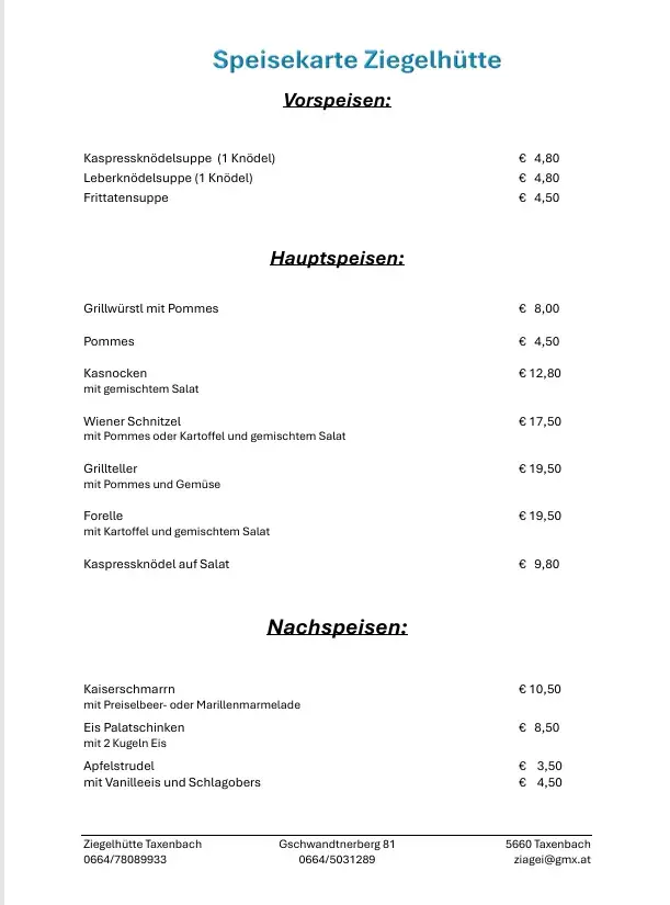 Menu_Gasthof Ziegelhütte_Taxenbach_image_1