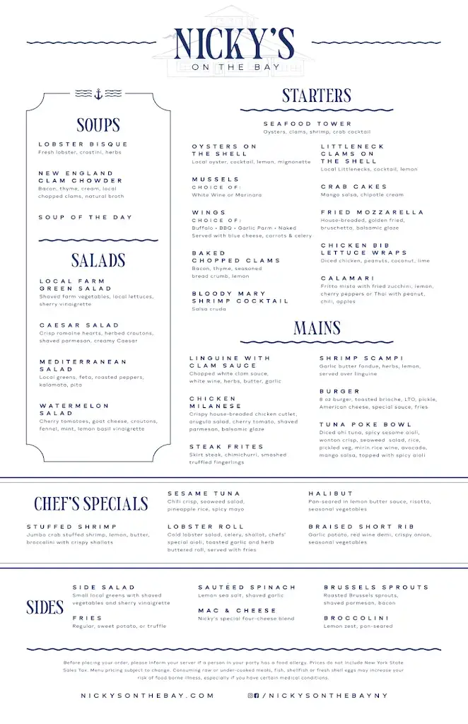 Menu_Nicky's on the Bay_Oslip_image_2