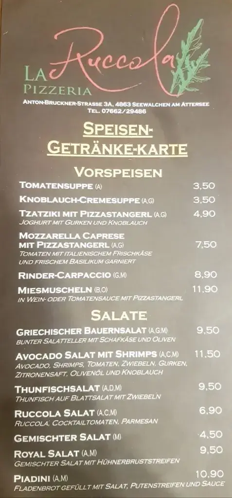 Menu_Pizzeria La Rucola_Seewalchen_image_4