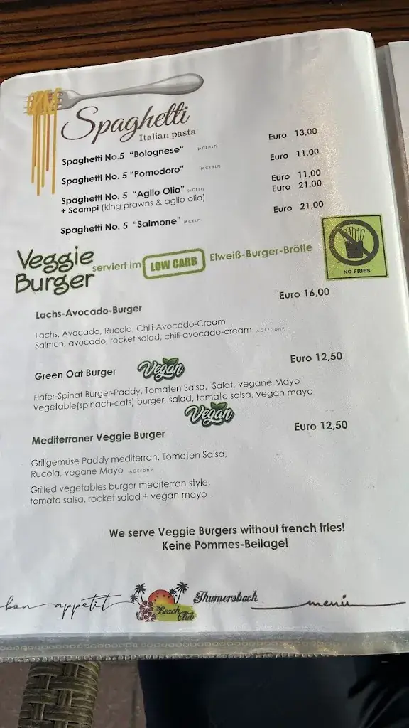 Menu_Beach Club - Thumersbach_Thumersbach_immagine_2