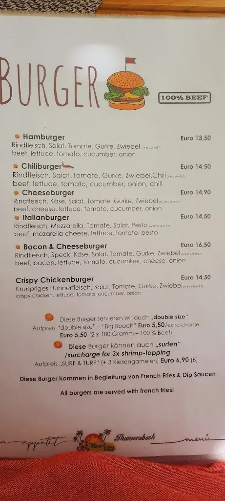 Menu_Beach Club - Thumersbach_Thumersbach_immagine_4