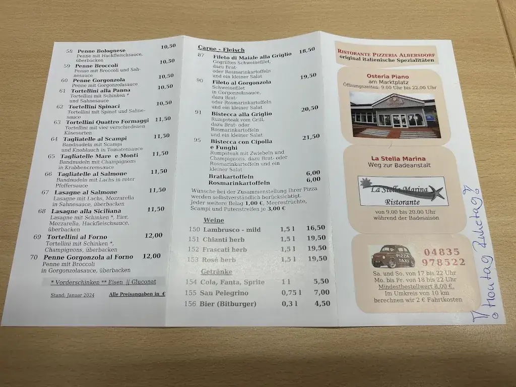 Menu_Ristorante La Stella Marina / Osteria Piano_Albersdorf_image_2