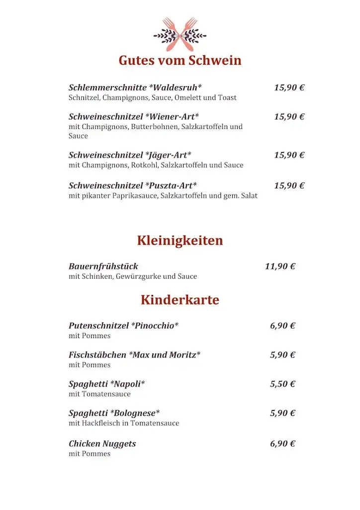 Menu_Dance Cafe and Restaurant Waldesruh_Albersdorf_immagine_2