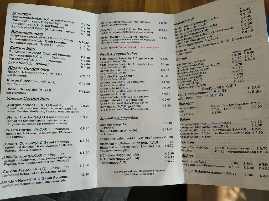 Menu_Schnitzelland Pinkafeld_Pinkafeld_immagine_1