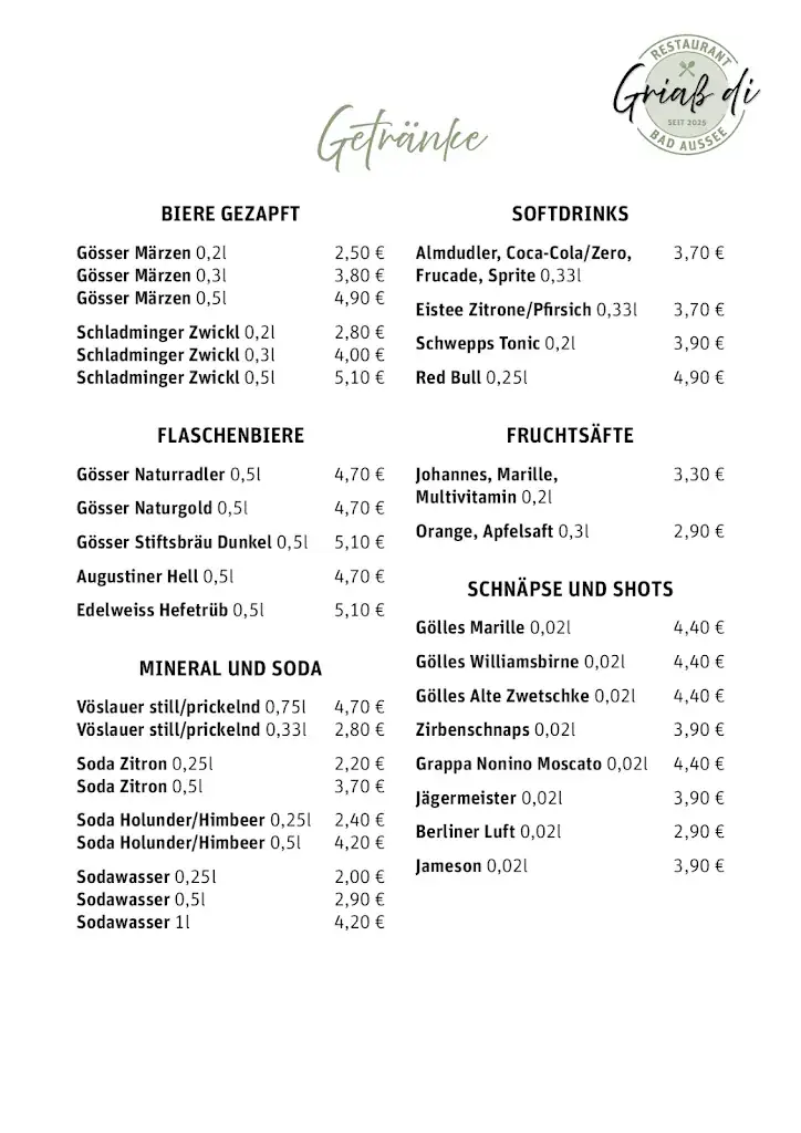 Menu_Restaurant Griaß di | Bad Aussee_Bad Aussee_image_2