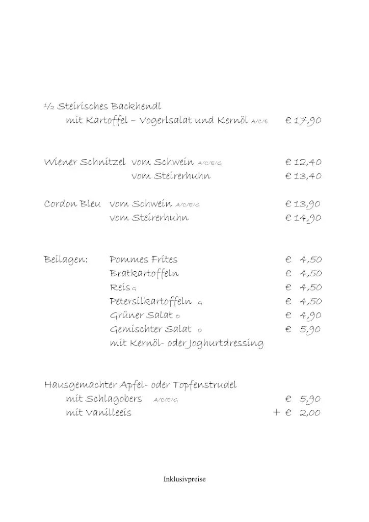 Menu_Willis; Willibald Frauwallner_Bad Waltersdorf_immagine_1