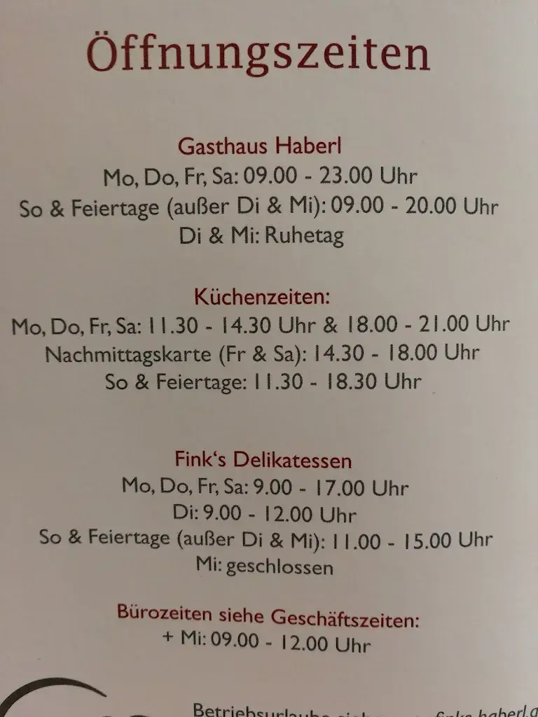 Menu_Gasthaus Haberl & Finks Delikatessen_Auersbach_immagine_4