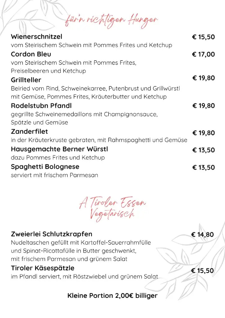 Menu_Rodelstub´n Koglhof, Pfurtscheller Harald e.U._Birkfeld_immagine_1