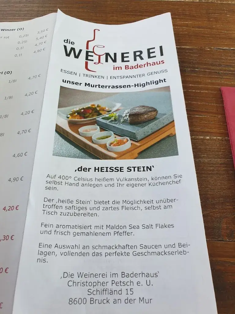 Menu_die WEINEREI im Baderhaus_Bruck an der Mur_immagine_1