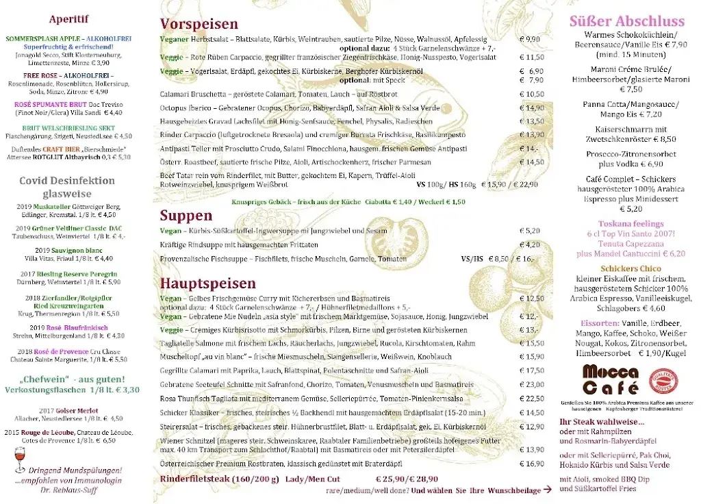 Menü_Schicker Restaurant - Catering - Vinothek - Café - Rösterei_Deuchendorf_Bild_1