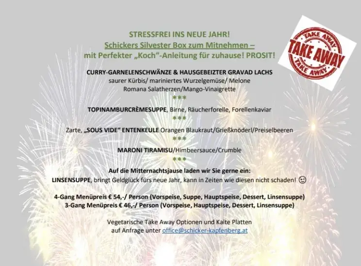 Menü_Schicker Restaurant - Catering - Vinothek - Café - Rösterei_Deuchendorf_Bild_3