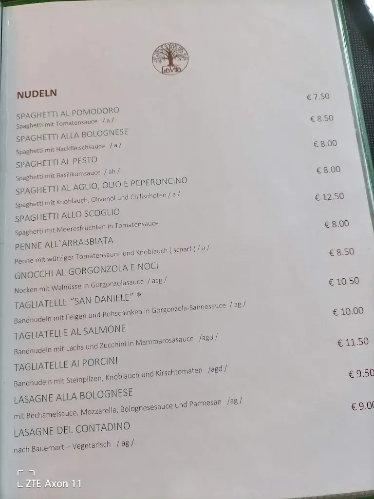 Menu_LA VITA Italian Restaurant_Eppenstein_immagine_3