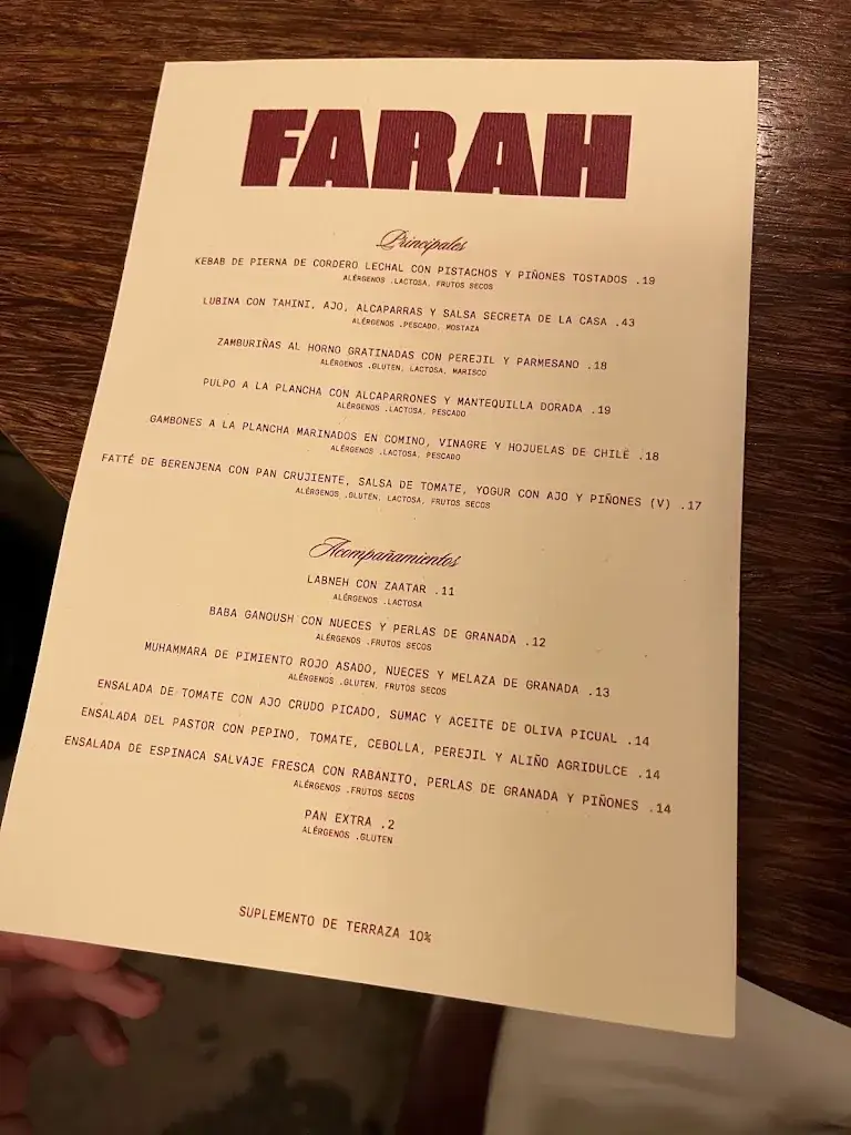Menu_Restaurante Farah_Farrach_immagine_2