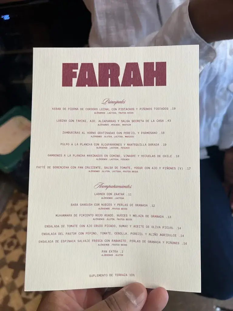 Menu_Restaurante Farah_Farrach_immagine_4