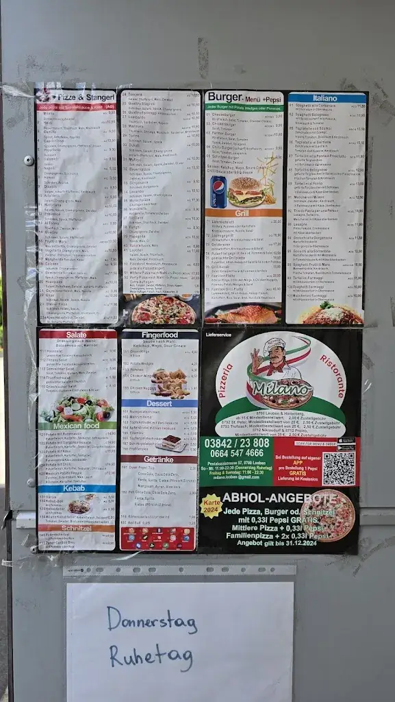 Menu_Milano Pizzeria Ristorante Leoben_Donawitz_immagine_1