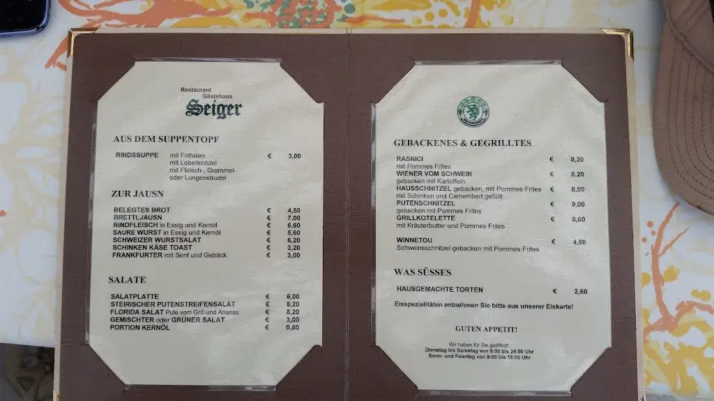 Menu_Restaurant Gästehaus Seiger_Feistritz bei Knittelfeld_image_4
