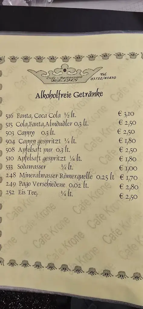 Menu_Cafe-Restaurant Krone_Feistritz bei Knittelfeld_image_1