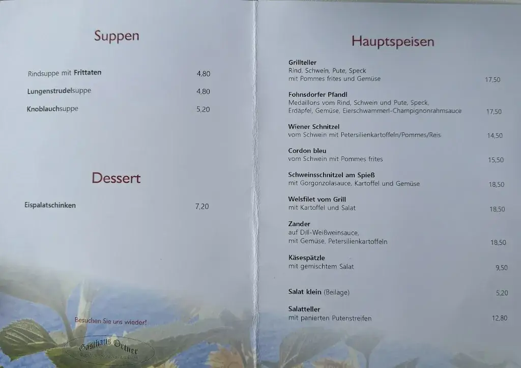 Menu_Gasthaus Ortner_Feistritz bei Knittelfeld_image_1