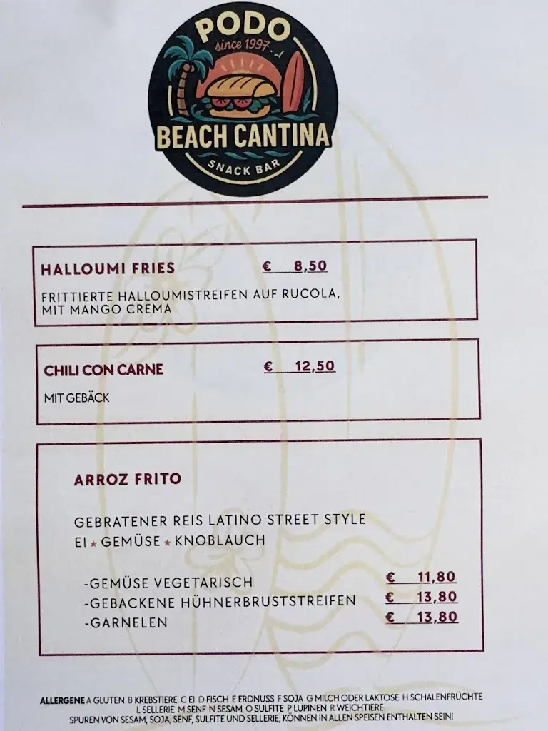 Menu_PODO Beach Cantina_Podersdorf am See_immagine_2