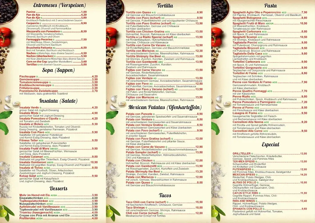 Menu_El Bolero Pizzeria Restaurant_Fohnsdorf_immagine_1