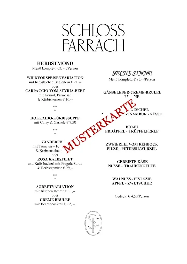 Menu_Schloss Farrach_Fohnsdorf_immagine_1