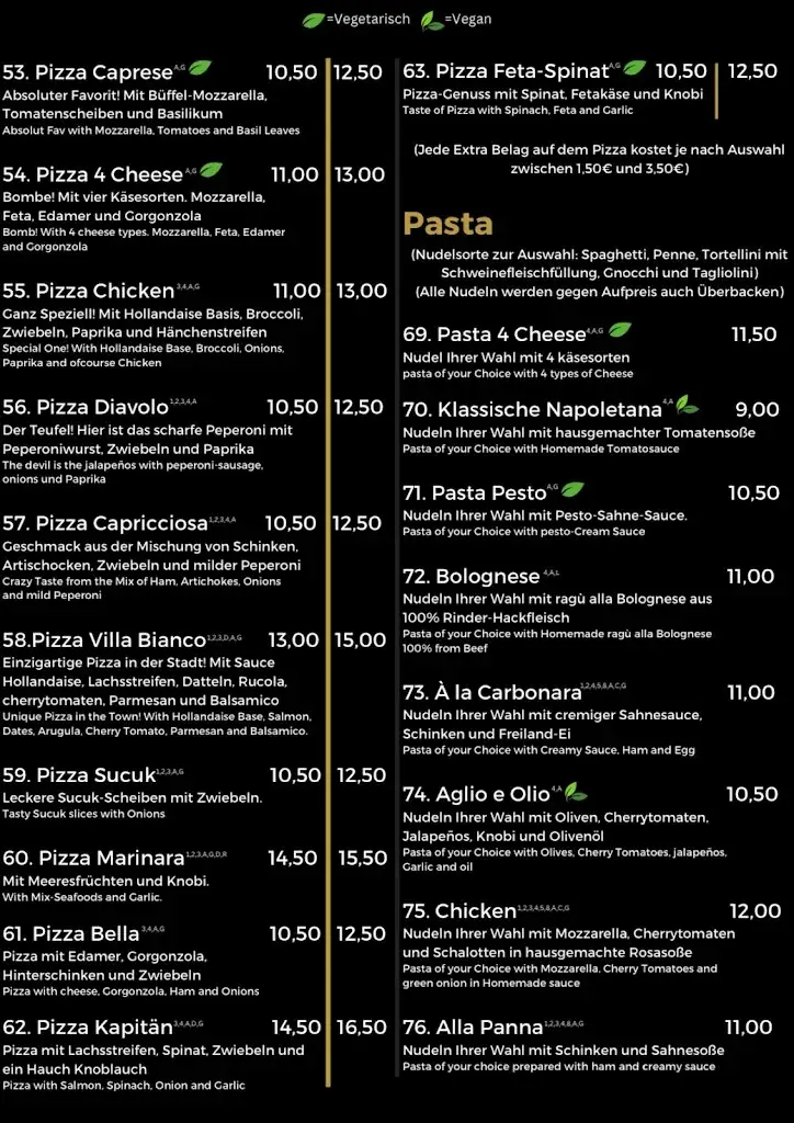 Menu_Restaurant Villa Bianco 