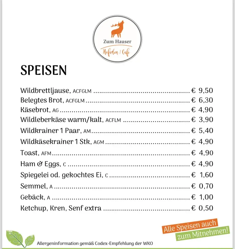 Menu_Zum Hauser Cafe / Hofladen / Restaurant_Flatschach_immagine_4
