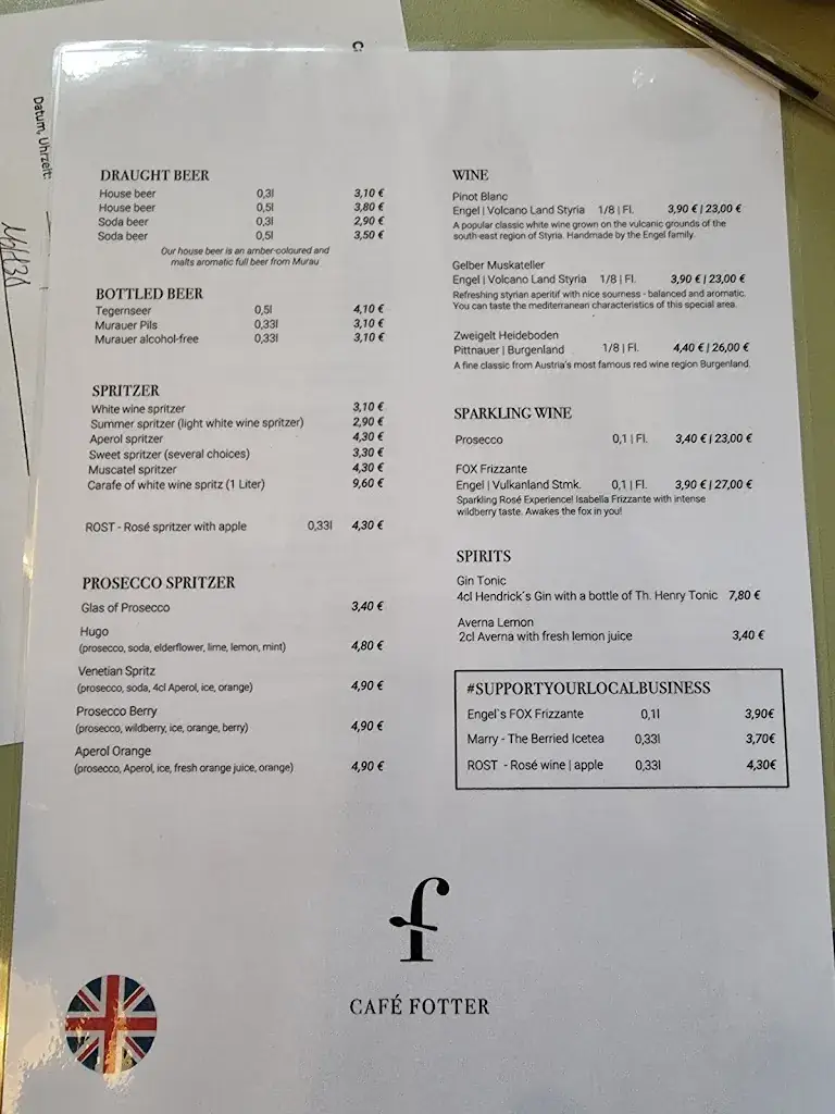 Menu_Café Fotter • Graz_Geidorf_image_1