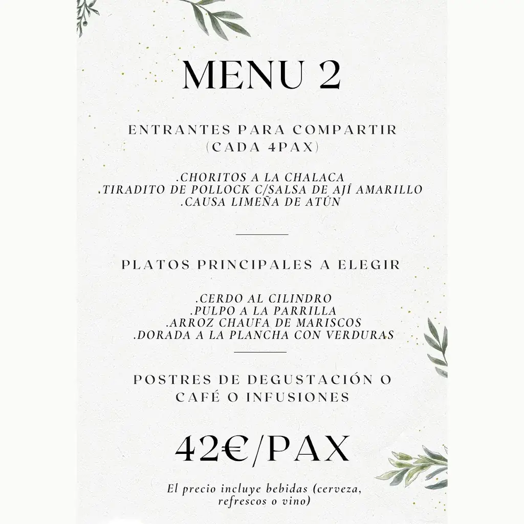 Menu_Restaurante El Caral 🇵🇪 -El Mejor Restaurante Peruano de Madrid-_Rohrbach bei Mattersburg_image_1