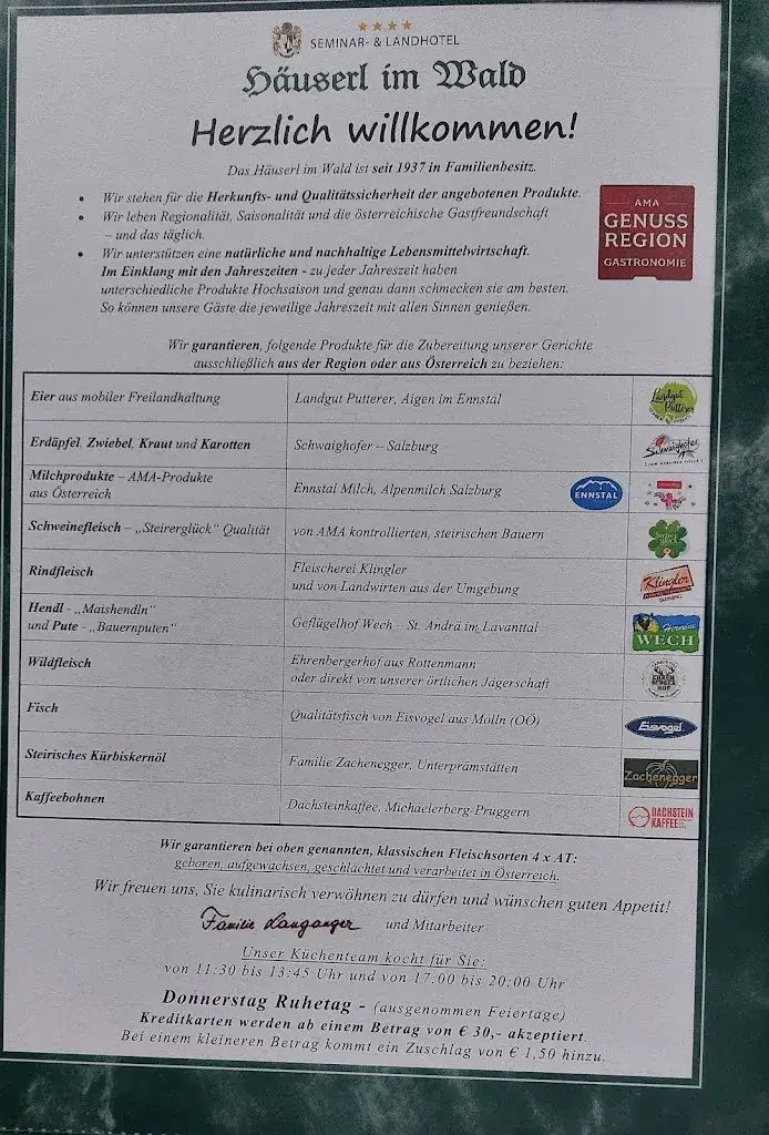 Menu_Restaurant Häuserl im Wald_Großsölk_immagine_3
