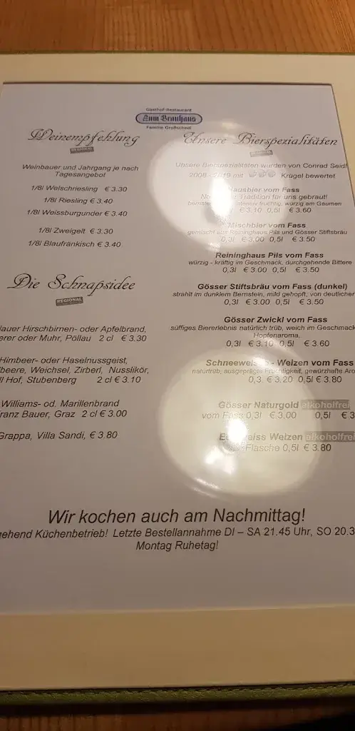 Menu_Gasthof Restaurant Zum Brauhaus_Hartberg_immagine_4