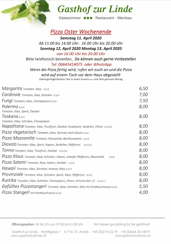 Menu_Gasthof zur Linde_Sankt Andrä am Zicksee_immagine_2