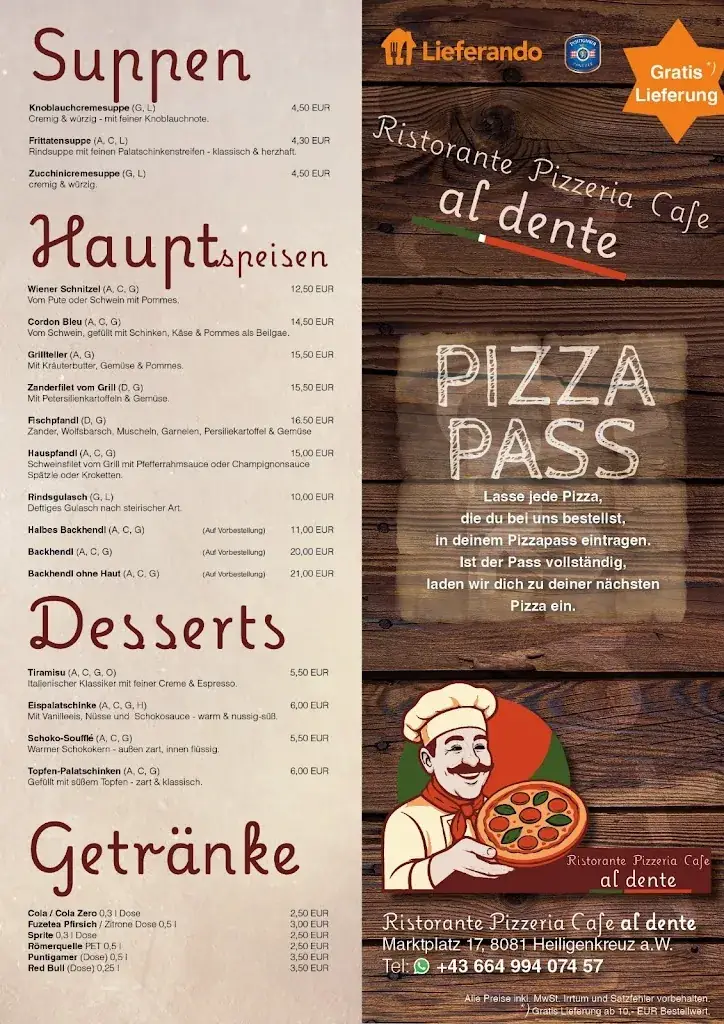 Menu_Pizzeria Al Dente_Heiligenkreuz am Waasen_immagine_2