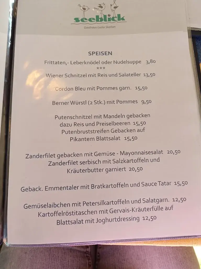 Menu_Gasthaus Seeblick - Luzia Skerlan_Sankt Andrä am Zicksee_image_1
