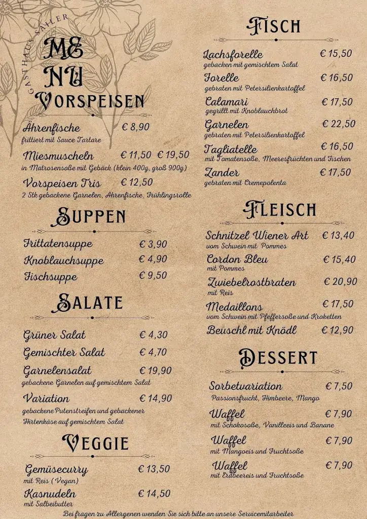 Menu_Gasthaus Sailer_Hausmannstätten_immagine_1
