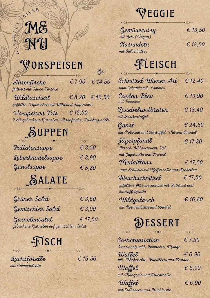 Menu_Gasthaus Sailer_Hausmannstätten_immagine_4
