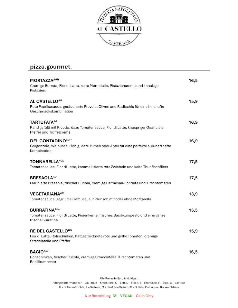 Menu_Al Castello - Pizzeria Napoletana_Hetzendorf_image_4