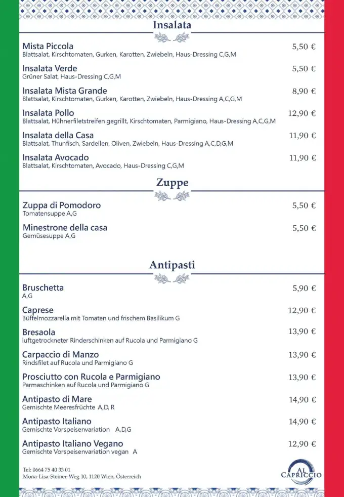 Menu_Al Capriccio_Hetzendorf_image_3