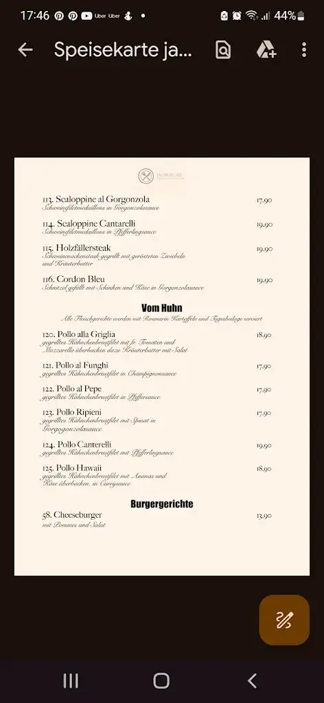 Menu_Ristorante La Luna Sul Lago_Rudersdorf_image_1