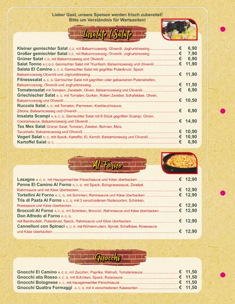 Menu_Pizzeria El Camino_Hönigsberg_immagine_3