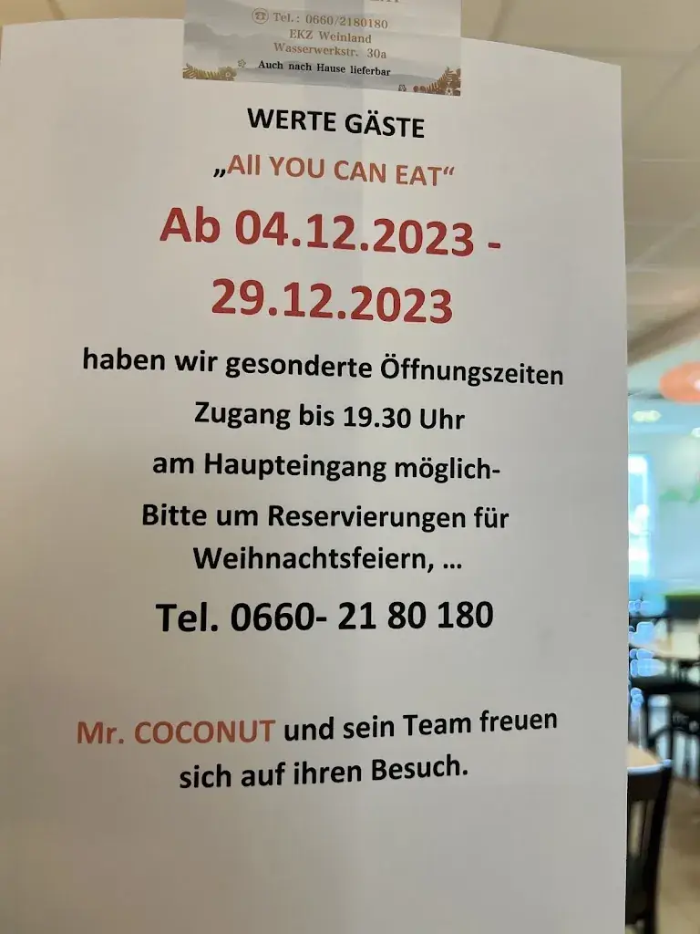 Menu_Mr Coconut - All you can eat Buffet_Kaindorf an der Sulm_image_1